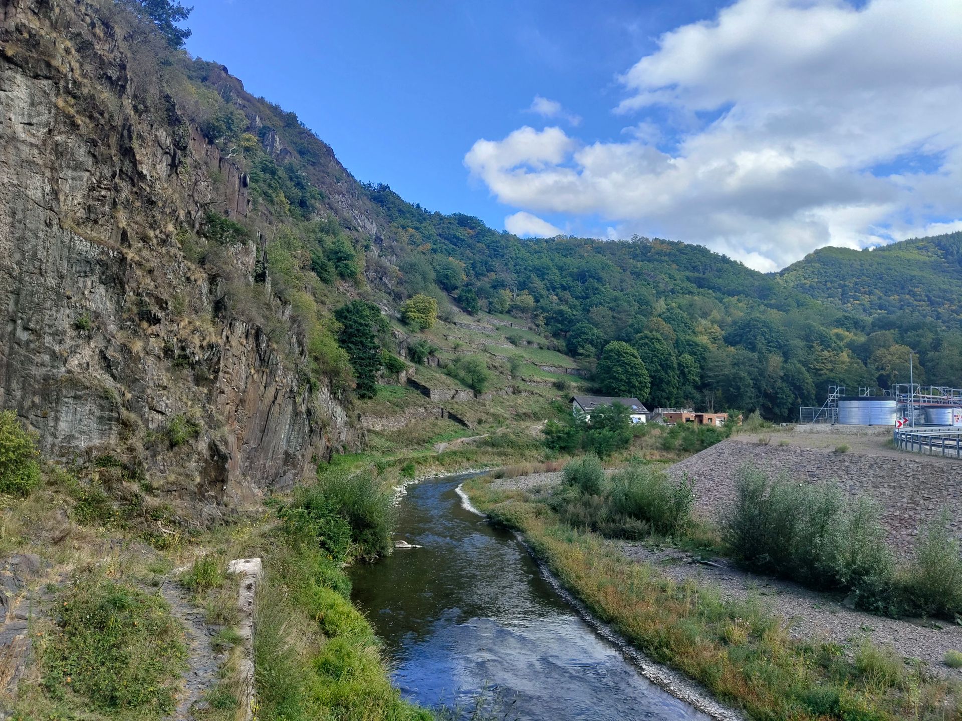 View on the Ahr and the old sewage treatment plant